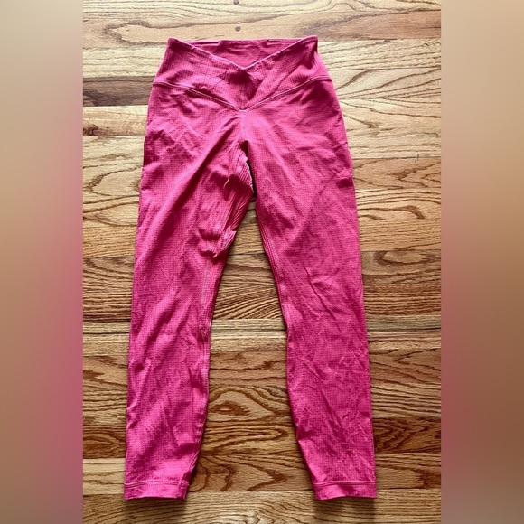 Lululemon V-Waist Yoga Textured Tight - Vintage Rose - size 6 - Picture 1 of 5
